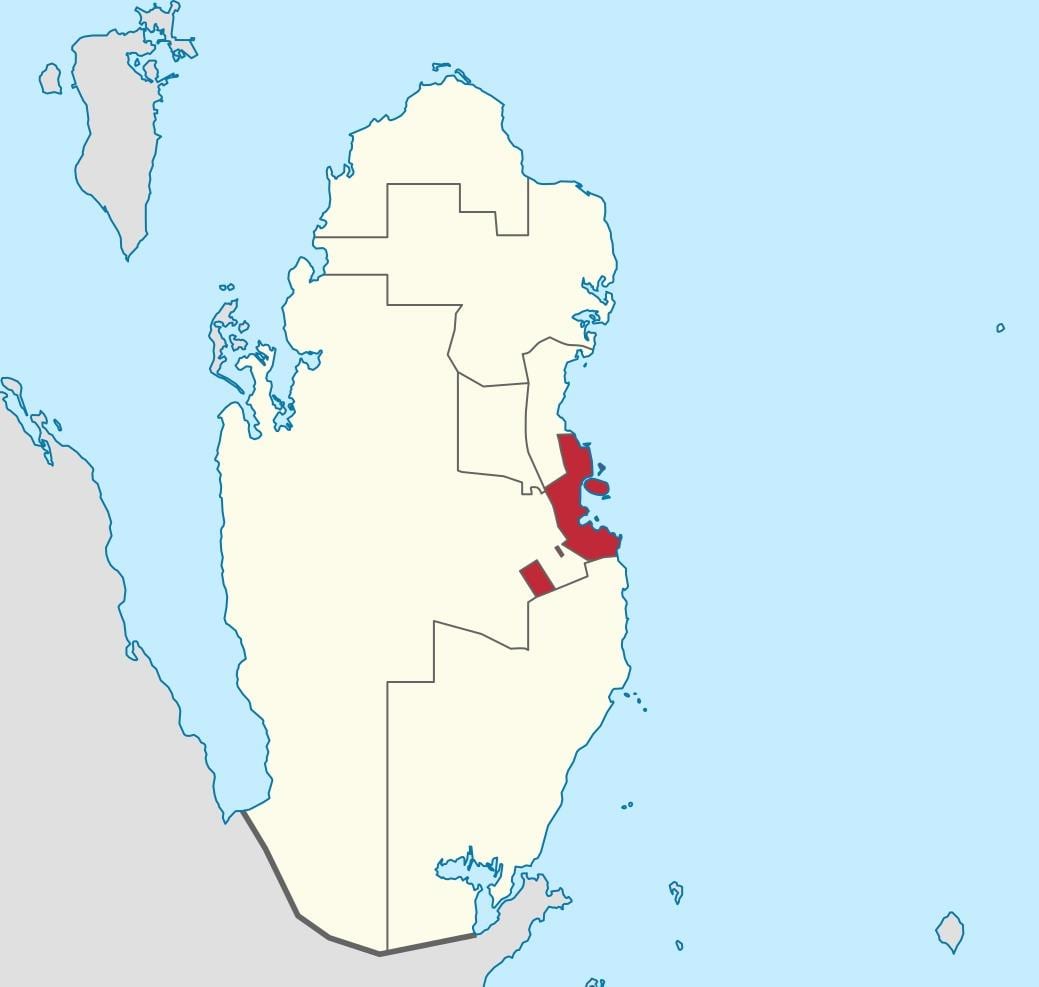 Kaart doha (katar) maailma asukoht