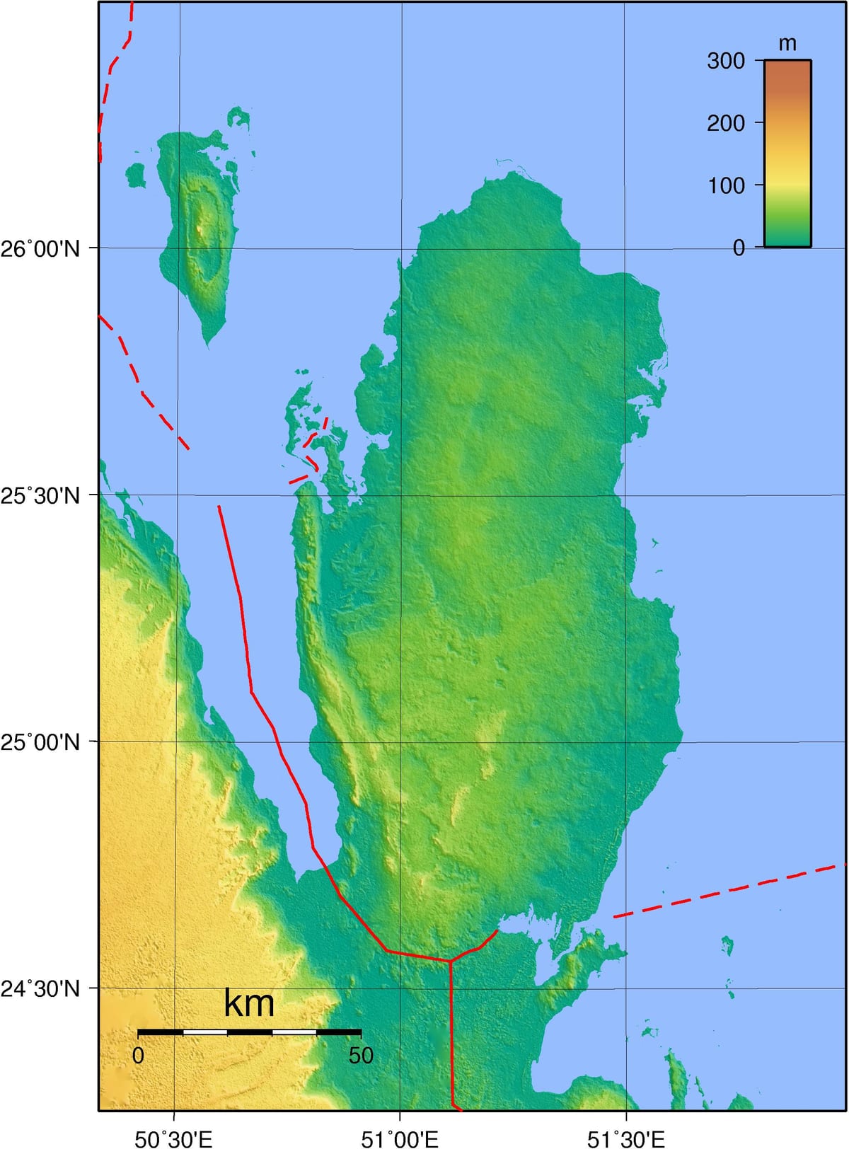 Kaart katar geograafia